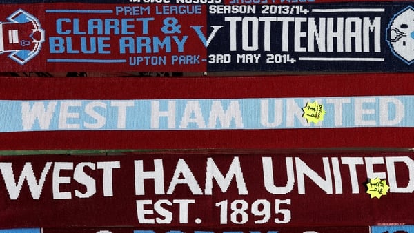 West Ham and Tottenham scarves