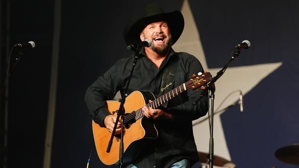 BOERNE, TEXAS - JULY 27: Garth Brooks performs onstage for George Strait and Vaqueros del Mar's "Strait To The Heart": A benefit for Hill Country Flood Victims at Estancia at Thunder Valley on July 27, 2025 in Boerne, Texas. (Photo by Erika Goldring/Getty