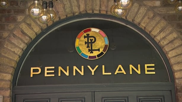 An image of the exterior of the Pennylane bar in Dublin