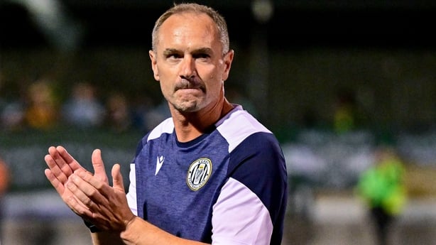 15 August 2025; Kerry FC manager Colin Healy after the Sports Direct Men's FAI Cup third round match between Kerry FC and Cobh Ramblers at Mounthawk Park in Tralee, Kerry. Photo by Brendan Moran/Sportsfile