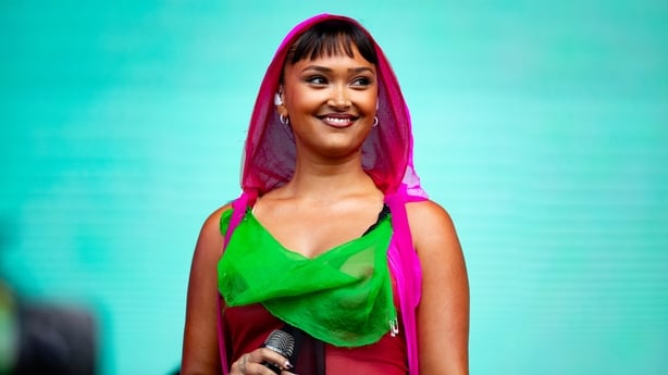 Joy Crookes performing at Glastonbury