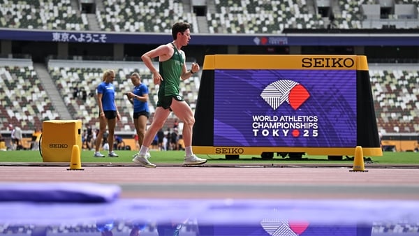 Oisin Lane of Ireland during the official open training session ahead of the World Athletics Championships Tokyo 2025 at Japan National Stadium in Tokyo, Japan.