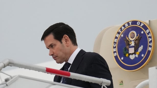 US Secretary of State Marco Rubio walks down his plane upon his arrival at Felipe Angeles International Airport in Mexico City on September 2, 2025. US Secretary of State Marco Rubio on Tuesday opened a visit to Mexico which warned against violations of its sovereignty, as the United States said it 