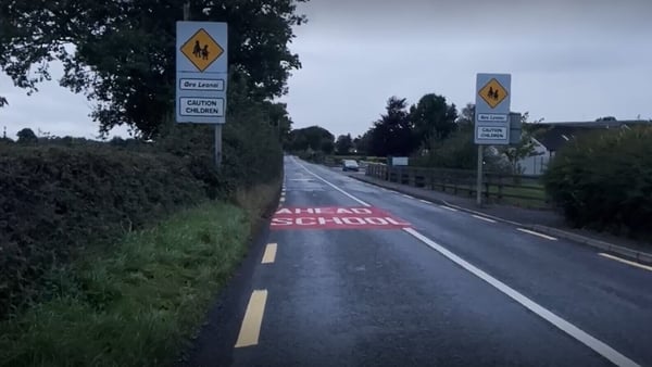 A view of a the road in Co Meath where a cyclist was hit earlier in the day