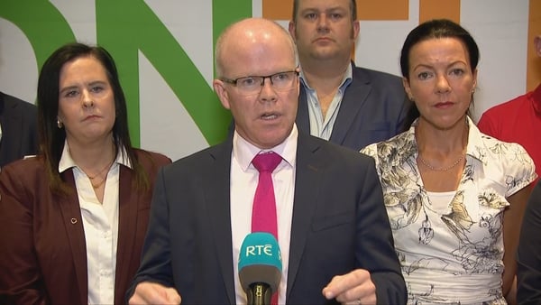 Aontú leader Peadar Tóibín speaking to media at the party's think-in in Maynooth