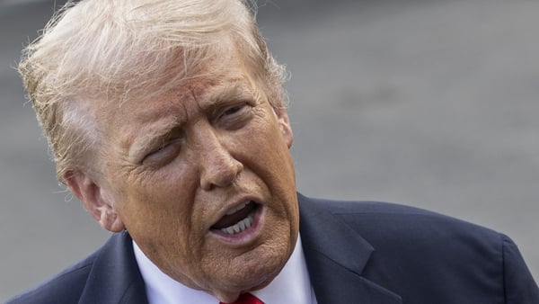 US President Donald Trump speaking