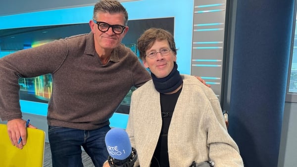 Brendan O'Connor and Manchán Magan in studio