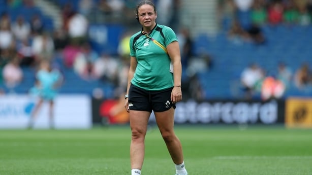 BRIGHTON, ENGLAND - SEPTEMBER 07: Larissa Muldoon, Assistant Coach of Ireland, prior to the Women's Rugby World Cup 2025 Pool C match between New Zealand and Ireland at Brighton & Hove Albion Stadium on September 07, 2025 in Brighton, England. (Photo by Alex Davidson - World Rugby/World Rugby via Ge