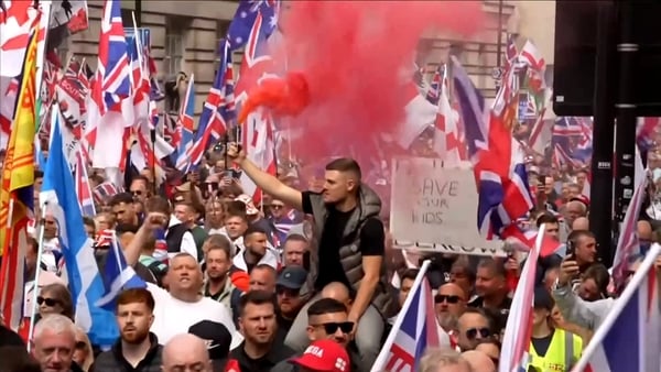 Anti-immigration protesters rally in central London