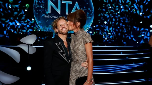 Michael Douglas and Davina McCall during the UK's National Television Awards 2025 at The O2 Arena, London on 10 September