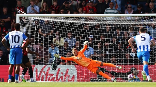 BOURNEMOUTH, ENGLAND - SEPTEMBER 13: Antoine Semenyo of AFC Bournemouth scores his team's second goal from a penalty during the Premier League match between Bournemouth and Brighton & Hove Albion at Vitality Stadium on September 13, 2025 in Bournemouth, England. (Photo by Peter Nicholls/Getty Images