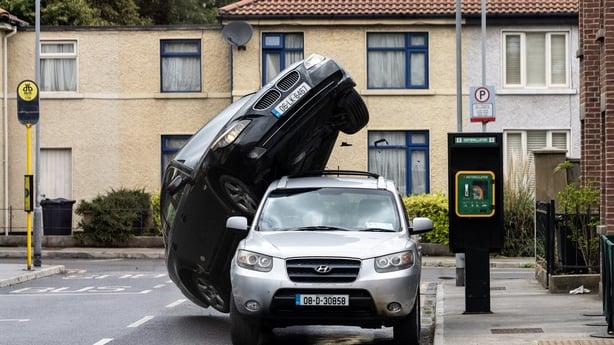 James loses control of the car