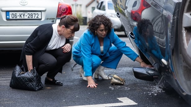 Terror for Ger and Sharon as they find Hayley trapped in the car