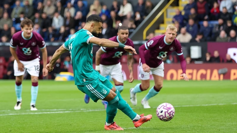 Mohamed Salah converted a stoppage time penalty to take Liverpool back to the top