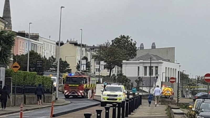 Rescue teams at the scene in Dún Laoghaire