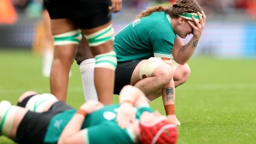 Ireland's Ruth Campbell and Aoife Wafer at the final whistle