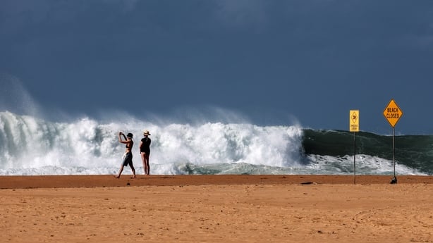 Large waves breaking on an Australian beach