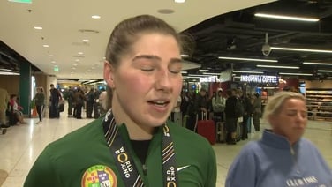 Aoife O'Rourke returns home with her gold medal