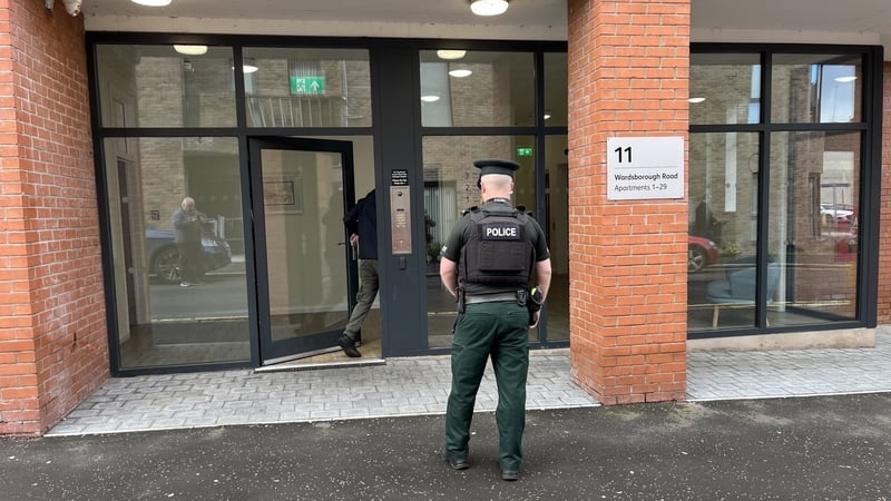 A PSNI officer at the scene in the Wardsborough Road area of Lisburn