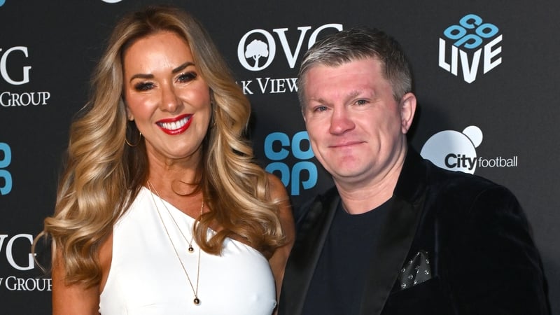 Claire Sweeney and Ricky Hatton, pictured in Manchester in April 2024