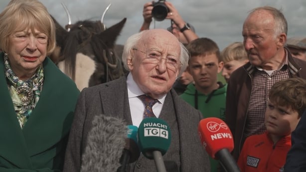 President Michael D Higgins at the Ploughing Championship
