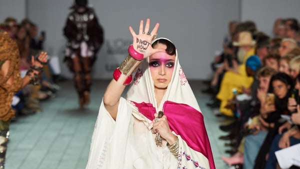 modeal wearing a design by Ayham Hassan
