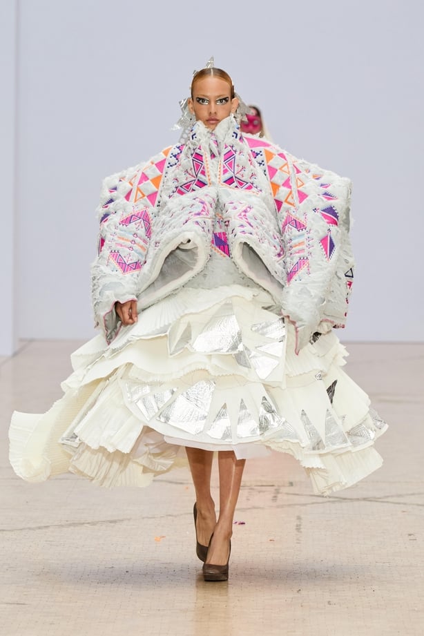 modeal wearing a design by Ayham Hassan