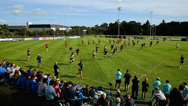16 September 2025; A general view of a training session as part of the Leinster Rugby 12 county tour at Greystones RFC in Dr Hickey Park in Greystones, Wicklow. Photo by Brendan Moran/Sportsfile 