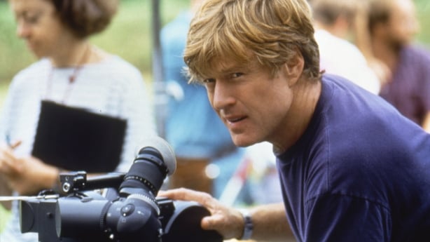 On the set, Robert Redford behind the camera