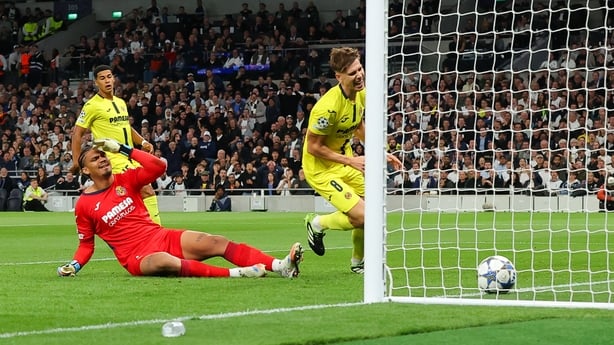 LONDON, ENGLAND - SEPTEMBER 16: Luiz Junior of Villarreal scores scores an own goal to give Tottenham Hotspur the lead during the UEFA Champions League 2025/26 League Phase MD1 match between Tottenham Hotspur and Villarreal CF at Tottenham Hotspur Stadium on September 16, 2025 in London, England. (P