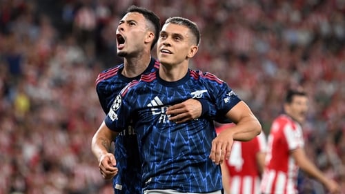 (L to R): Gabriel Martintelli Leandro Trossard made an impact off the bench for the Gunners