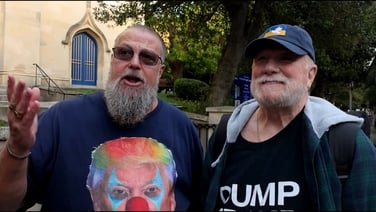 Protesters rally outside Windsor Castle ahead of Trump’s state visit