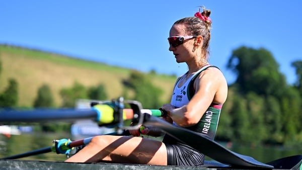 Margaret Cremen of Ireland after the Women�s Double Sculls B Final during the 2025 World Rowing Cup at Rotsee in Lucerne, Switzerland.