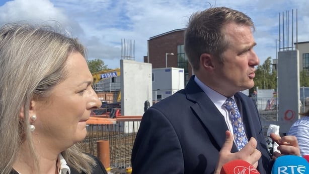 Housing Minister James Browne speaks to the media