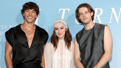 Gavin Casalegno, Lola Tung, and Christopher Briney attend "The Summer I Turned Pretty" Season 3 New York Launch