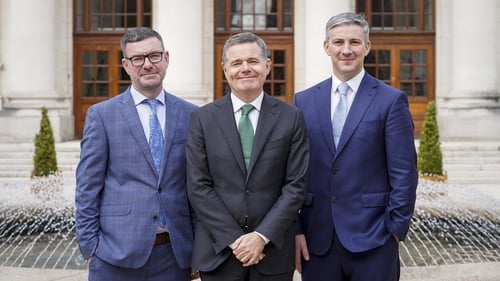 Colin Moran, Head of Lending SBCI; Minister for Finance Paschal Donohoe and Mark O'Rourke, Managing Director, Bibby Financial Services Ireland
