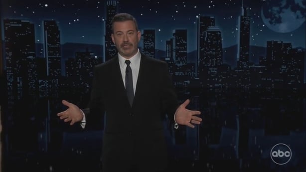 Image shows US late-night host Jimmy Kimmel on set 