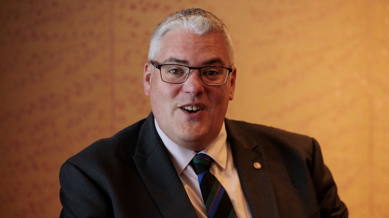 DUP Leader Gavin Robinson speaking to the media