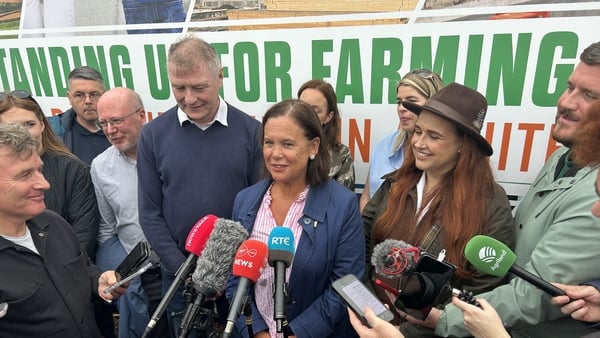 Sinn Féin leader Mary Lou McDonald holds a press briefing at Ploughing Championships
