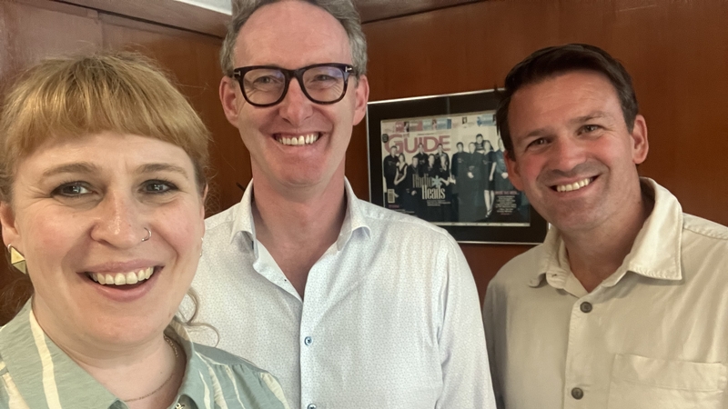 Judges (l to r) Jan Carson, Neil Hegarty and Tristan Rosenstock
