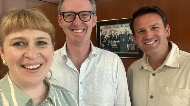 RTÉ Short Story Competition judges (L-R) Jan Carson, Neil Hegarty and Tristan Rosenstock