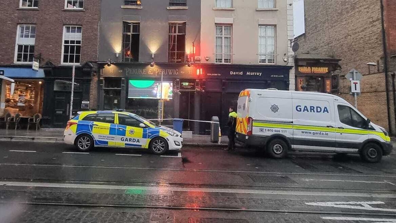 Gardaí at the scene on Dawson Street in Dublin