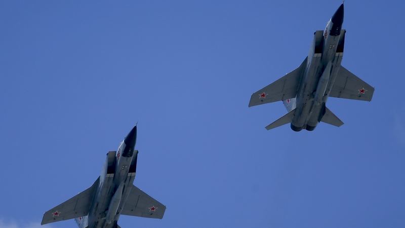 MIG-31k fighter jets seen during Victory Day in Red Square in Moscow, in June