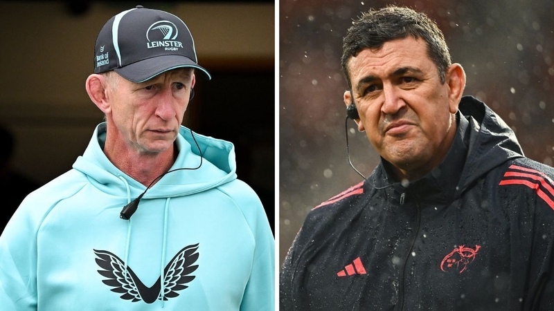 Leinster head coach Leo Cullen and Munster's new head coach Clayton McMillan
