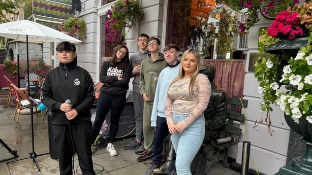Photo shows hip hop group Kabin Crew performing as part of Culture Night in Cork