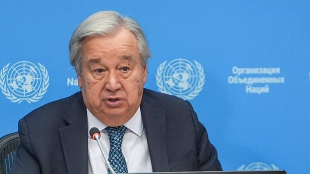 NEW YORK, UNITED STATES - SEPTEMBER 16: Antonio Guterres, the Secretary-General of the United Nations, holds a press conference on September 16, 2025, before the high-level week of the 80th General Assembly at the UN Headquarters in New York City, United States on September 16, 2025. (Photo by Selcu