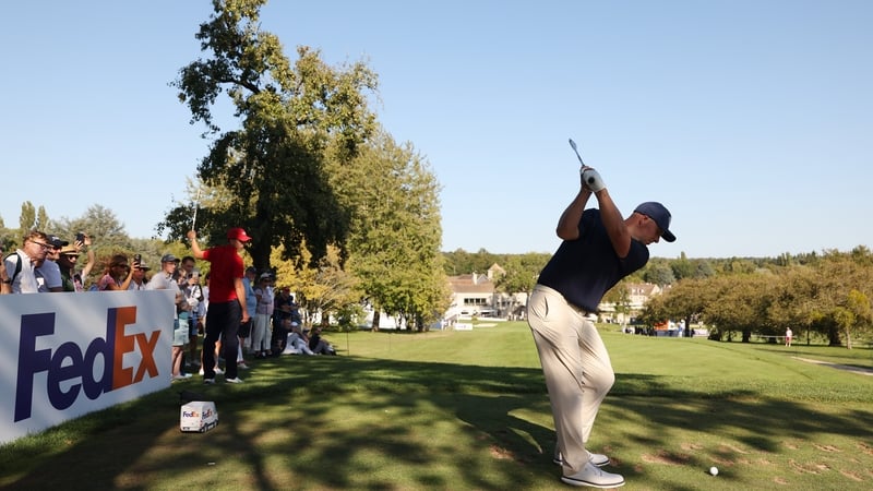 Marcus Armitage sends one down the 18th at the French event