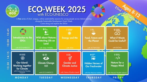 Schedule of events for Eco Week poster