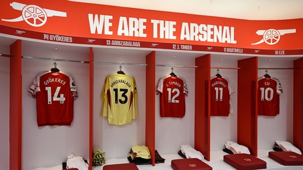 A general view inside the Arsenal dressing room is seen prior to the Premier League match between Arsenal and Manchester City at Emirates Stadium on September 21, 2025 in London, England. (Photo by Stuart MacFarlane/Arsenal FC via Getty Images)