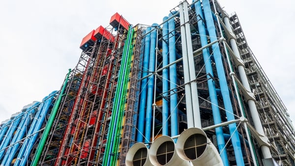 A view of the exterior of the Pompidou Centre in Paris